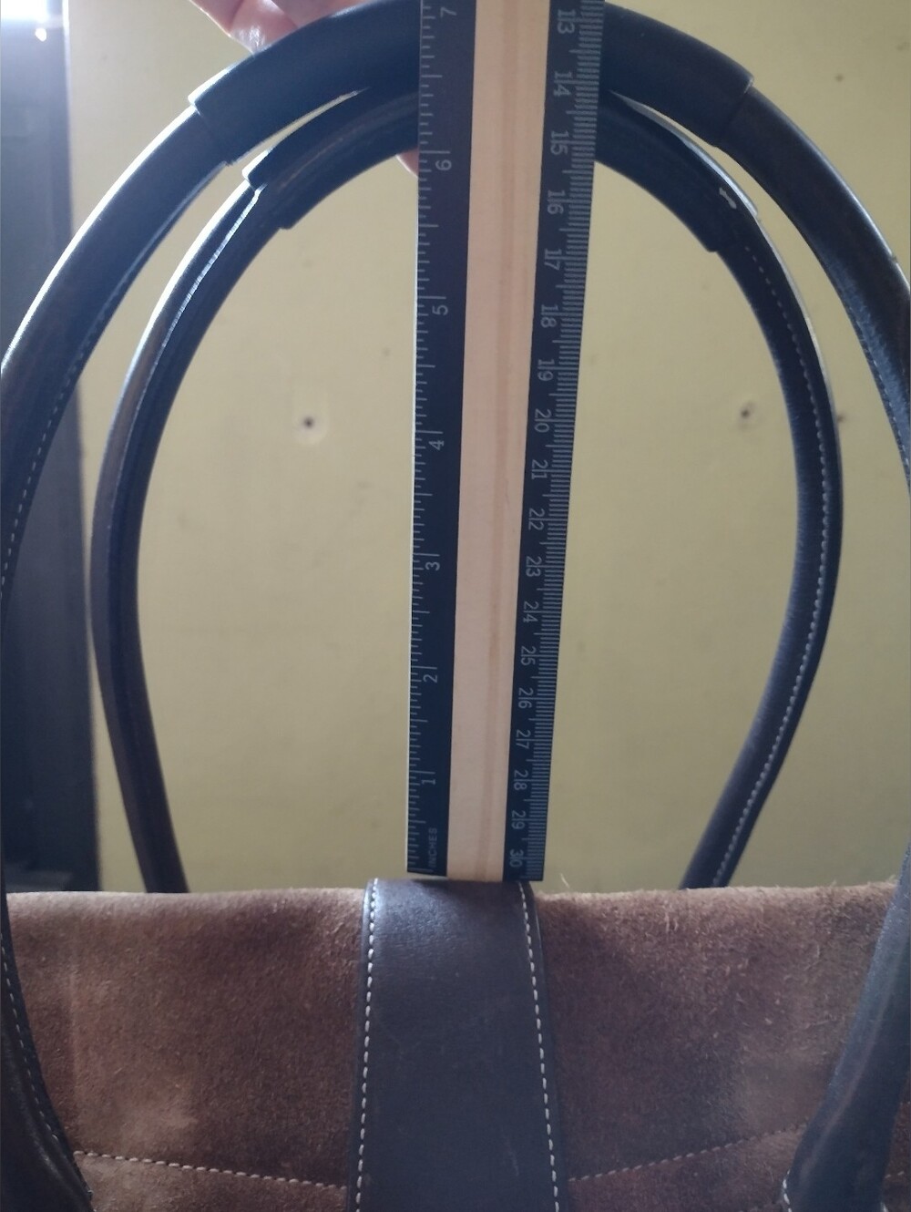 COACH Brown Suede Leather Accent Satchel Bag - Picture 9 of 10